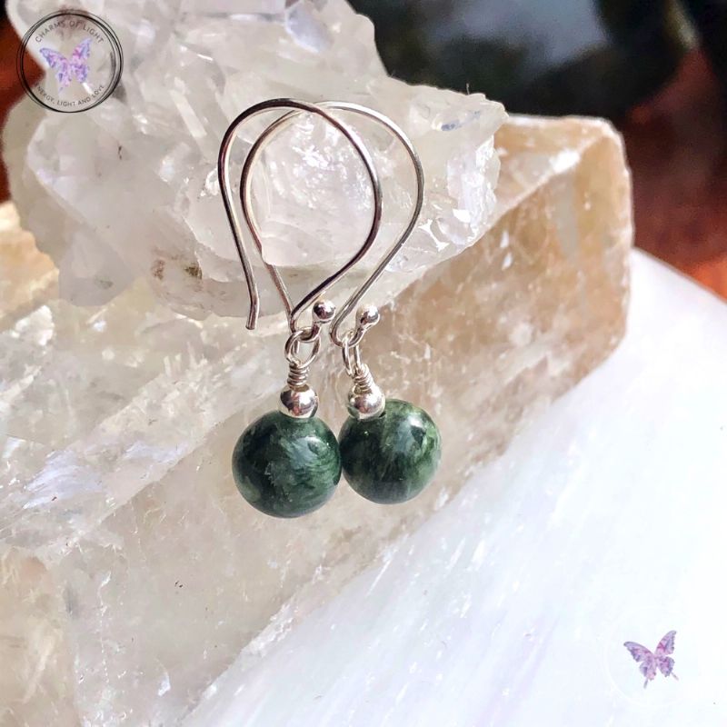 Classical Seraphinite Silver Earrings